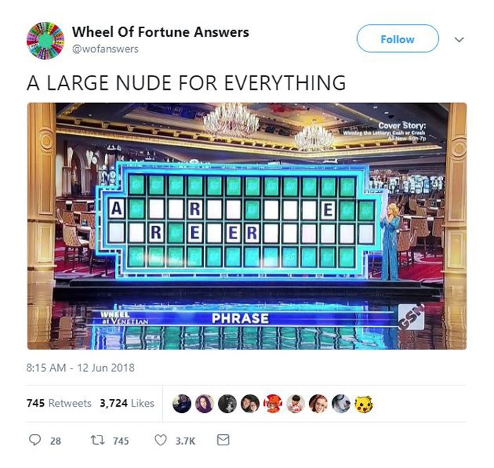 Wheel of fortune answers key